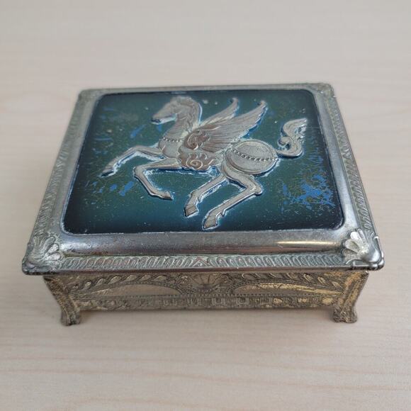 Authentic Vintage Other - Rare Vintage Pegasus Silver Plated Decor Box - Authentic Made in Occupied Japan